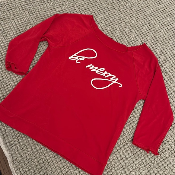 Be Merry Reclaimed Scoop Neck Sweatshirt - Picture 2 of 7
